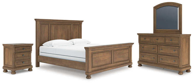 Ashley Furniture Feddinger bedroom set featuring a bed, nightstands, and dresser in a stylish bedroom scene.