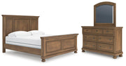 Ashley Furniture Feddinger bedroom set featuring a modern bed frame, nightstands, and matching dresser with sleek wood finish.