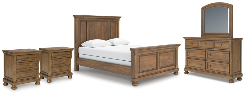 Ashley Furniture Feddinger bedroom set featuring a bed, dresser, and nightstands in a modern bedroom design.