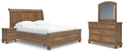 Ashley Furniture Feddinger bedroom set including a bed, nightstands, and dresser in a modern bedroom design.