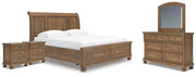 Ashley Furniture Feddinger bedroom set with a modern bed frame, matching nightstands, and a stylish dresser in a cozy bedroom setting.