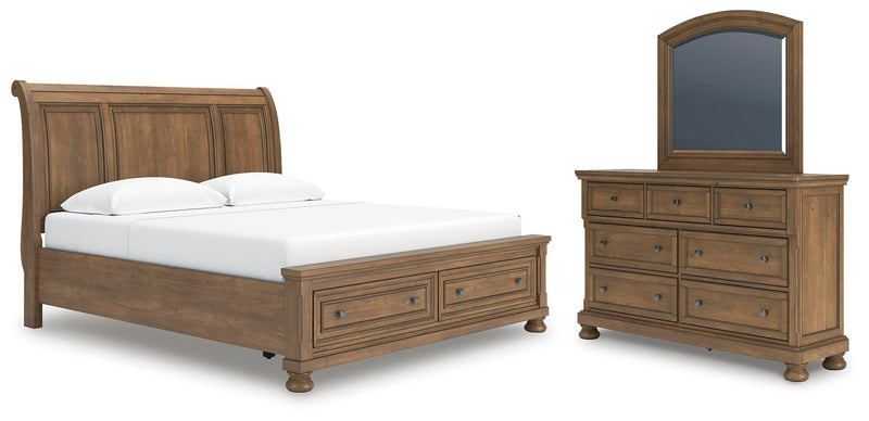 Ashley Furniture Feddinger bedroom set with a bed, nightstands, and dresser in a modern bedroom layout