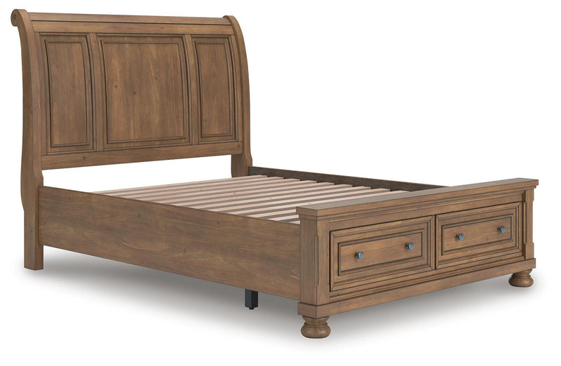 Ashley Furniture Feddinger bedroom set with a bed, dresser, and nightstands in a modern bedroom layout.