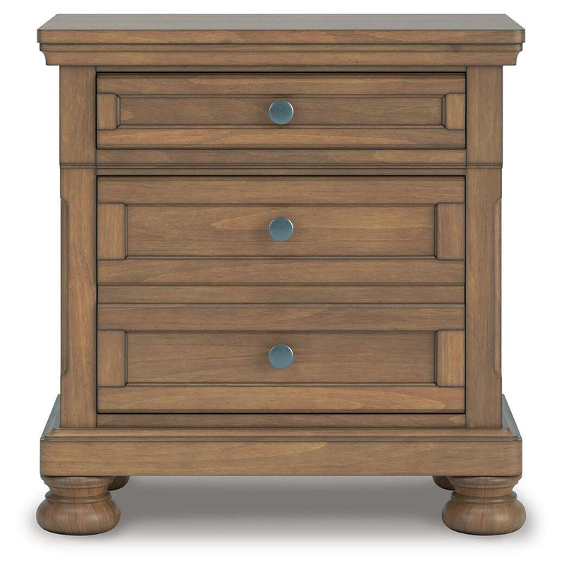 Ashley Furniture Feddinger bedroom set featuring a bed with a headboard, nightstands, and matching bedroom furniture in a stylish design.