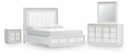 Ashley Furniture Chalanna bedroom set with a modern bed frame, matching nightstands, and coordinated bedroom furniture in a stylish design.