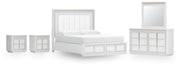 Ashley Furniture Chalanna bedroom set with a modern bed frame, matching nightstands, and elegant bedding in a stylish bedroom scene.
