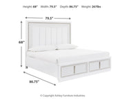 Ashley Furniture Chalanna bedroom set featuring a queen bed with a tufted headboard, matching dresser, and nightstands in a modern design.