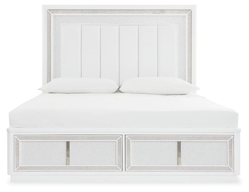 Ashley Furniture Chalanna bedroom set with a headboard, showcasing a stylish bedroom furniture piece with modern design and wood finish.