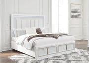 Ashley Furniture Chalanna bedroom set featuring a bed with LED lighting, modern design, and coordinating bedroom furniture.