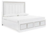 Ashley Furniture Chalanna bedroom set featuring a bed, nightstands, and dresser in a modern, stylish design with a neutral finish.