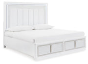 Ashley Furniture Chalanna bedroom set displayed from an angled side view, showcasing the bed frame and matching furniture pieces.