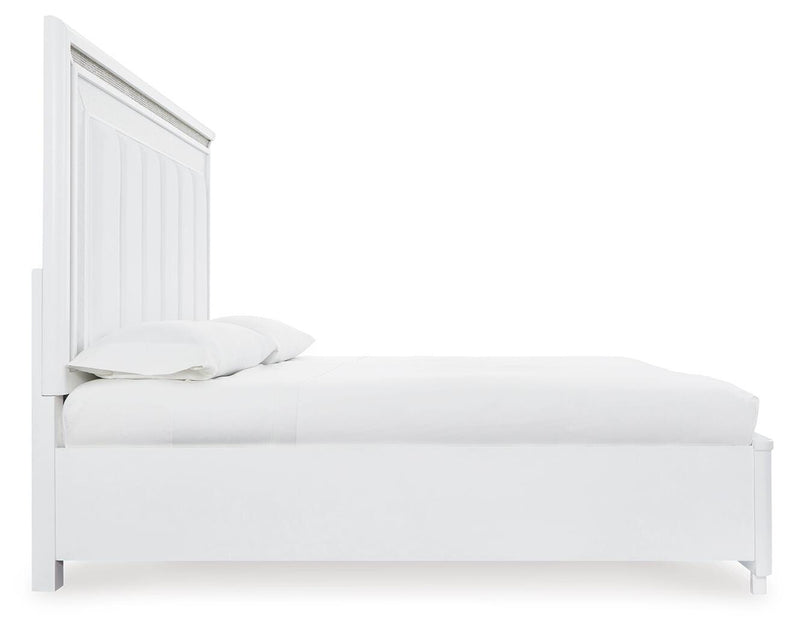 Ashley Furniture Chalanna bedroom set with a queen-sized bed, matching nightstands, and modern bedroom decor in a stylish room.