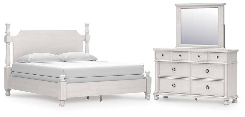 Ashley Furniture Rowlenstown bedroom set featuring a coordinated bed frame, nightstands, and dresser in a modern design.