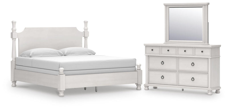 Ashley Furniture Rowlenstown bedroom set with a modern bed frame, matching nightstands, and bedroom decor in a stylish bedroom scene.