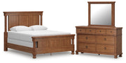 Ashley Furniture Rowlenstown bedroom set featuring a bed, nightstands, and dresser in a modern coastal style.