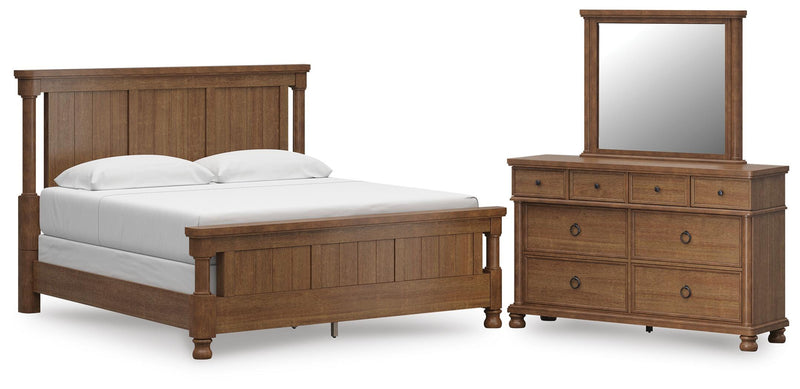 Ashley Furniture Rowlenstown bedroom set featuring a stylish bed frame, matching nightstands, and coordinated bedroom decor.