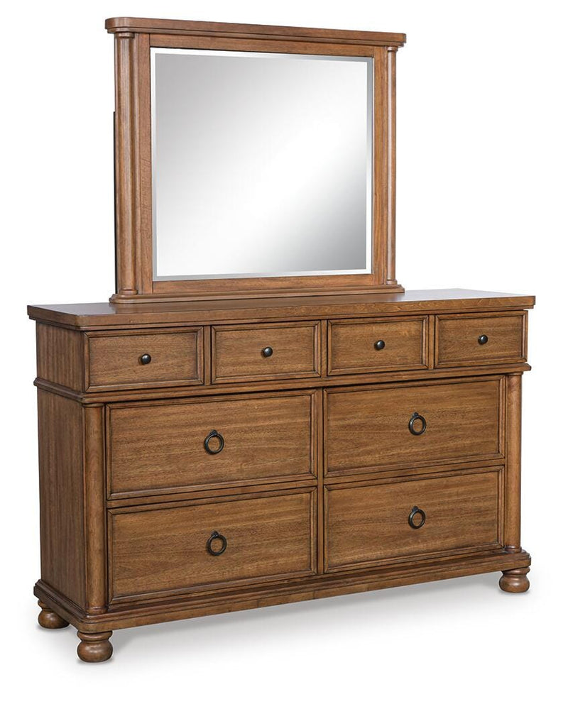 Ashley Furniture Rowlenstown bedroom set featuring a stylish bed frame, matching nightstands, and coordinated bedroom furniture.