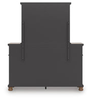 Ashley Furniture Rowlenstown bedroom set with a bed, nightstands, and dresser in a modern wood finish.
