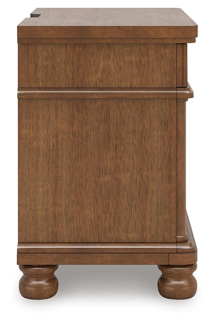 Ashley Furniture Rowlenstown bedroom set featuring a stylish bed frame, matching nightstands, and coordinated bedroom furniture.
