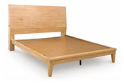 Ashley Furniture Sherbana Bed with a wooden frame and elegant design, shown from an angled view.