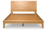 Ashley Furniture Sherbana Bed with a sleek headboard and contemporary design, shown from a front view.