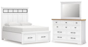 Ashley Furniture Ashbryn bedroom set featuring a bed frame, matching nightstands, and dresser in a modern bedroom design.