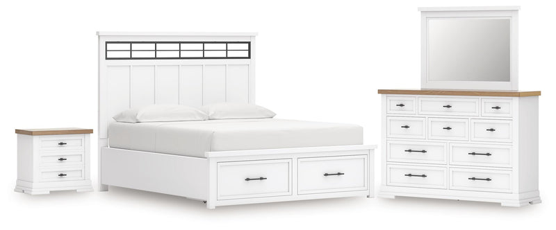 Ashley Furniture Ashbryn bedroom set with a bed, dresser, and nightstands in a stylish bedroom arrangement.