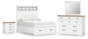 Ashley Furniture Ashbryn bedroom set featuring a stylish bed, matching nightstands, and dresser in a modern bedroom design.