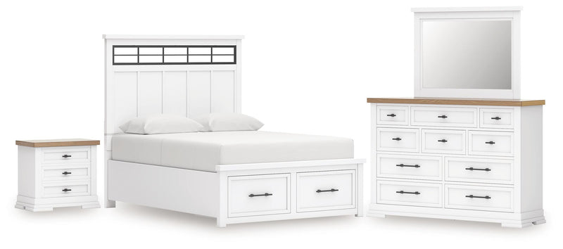 Ashley Furniture Ashbryn bedroom set featuring a stylish bed, matching nightstands, and dresser in a modern bedroom design.