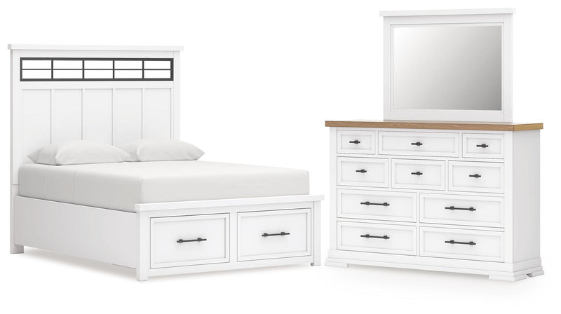 Ashley Furniture Ashbryn bedroom set with a bed, nightstands, and dresser in a modern bedroom scene.