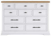 Ashbryn dresser by Ashley Furniture showing a sleek wood dresser with multiple drawers and modern hardware design.