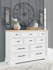 Ashley Furniture Ashbryn Dresser with six drawers and sleek wood finish for stylish bedroom storage.