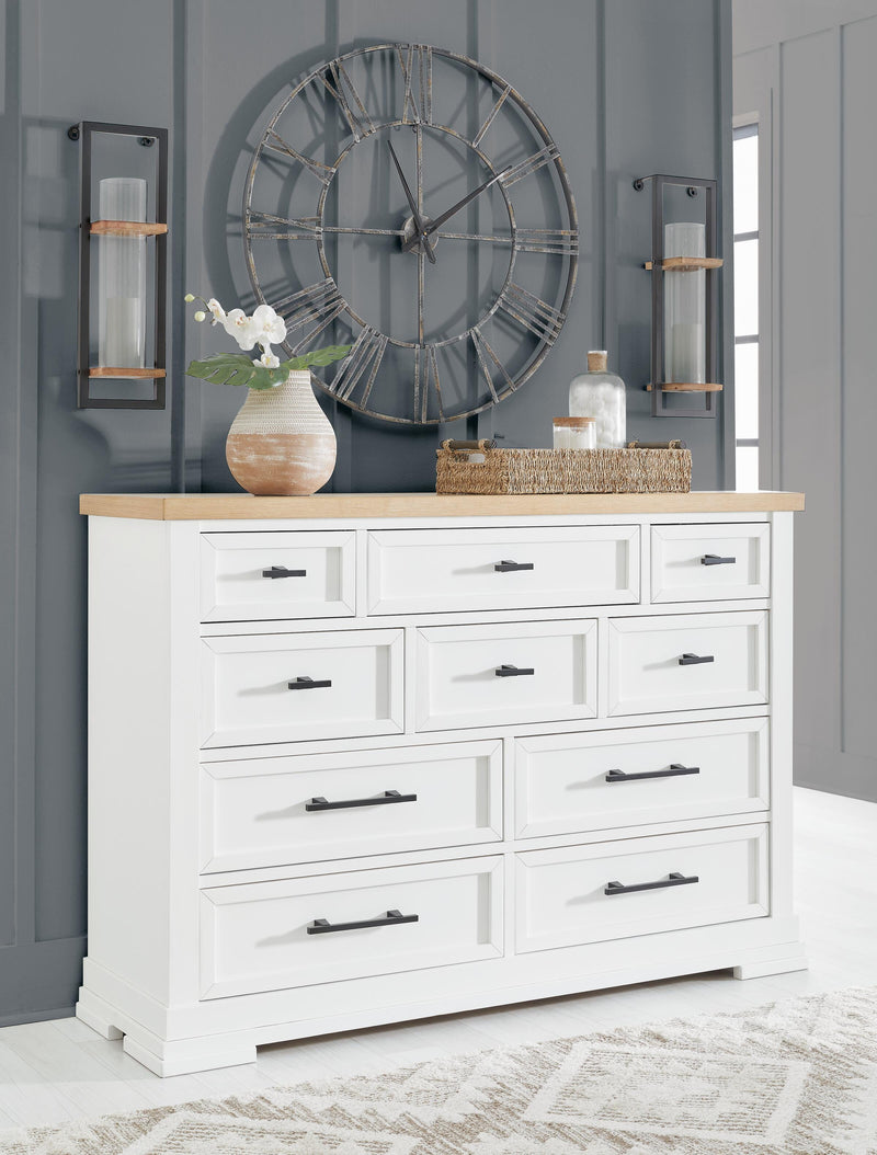 Ashley Furniture Ashbryn Dresser with six drawers and sleek wood finish for stylish bedroom storage.