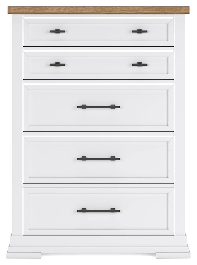 Ashbryn chest of drawers by Ashley Furniture featuring a modern wooden chest with multiple drawers and sleek design.