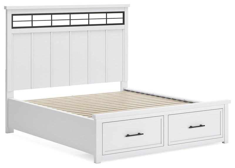 Ashley Furniture Ashbryn bedroom set with a bed, dresser, and nightstands arranged in a modern bedroom scene.