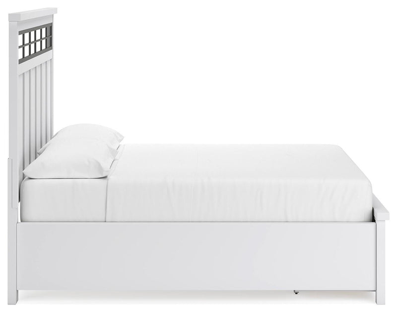 Ashley Furniture Ashbryn bedroom set with a bed, nightstands, and dresser in a modern bedroom layout.
