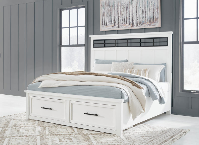 Ashley Furniture Ashbryn bedroom set featuring a bed, nightstands, and dresser in a modern bedroom layout.