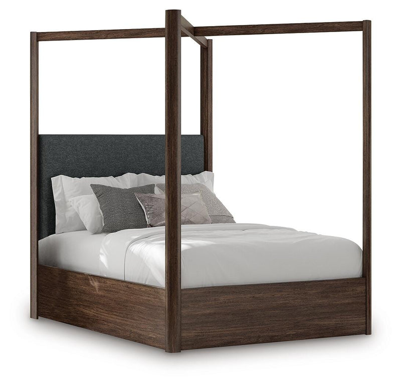 Ashley Furniture Dilenno bedroom set with a modern bed frame and matching nightstands in a stylish bedroom scene.