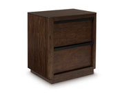 Ashley Furniture Dilenno bedroom set with a bed, nightstands, and dresser in a stylish, modern bedroom scene.