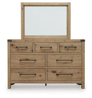 Ashley Furniture Ridgester dresser and mirror set, featuring a wooden dresser with a matching large mirror, modern and elegant design.