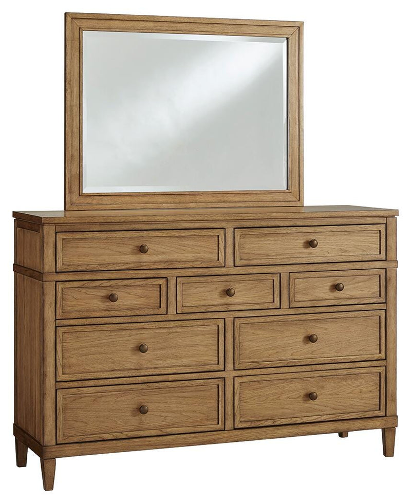 Ashley Furniture Sharlance bedroom set with a bed, nightstands, and dresser in a modern bedroom scene.