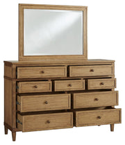 Ashley Furniture Sharlance bedroom set with a bed, nightstands, and dresser, shown from an angled open view.