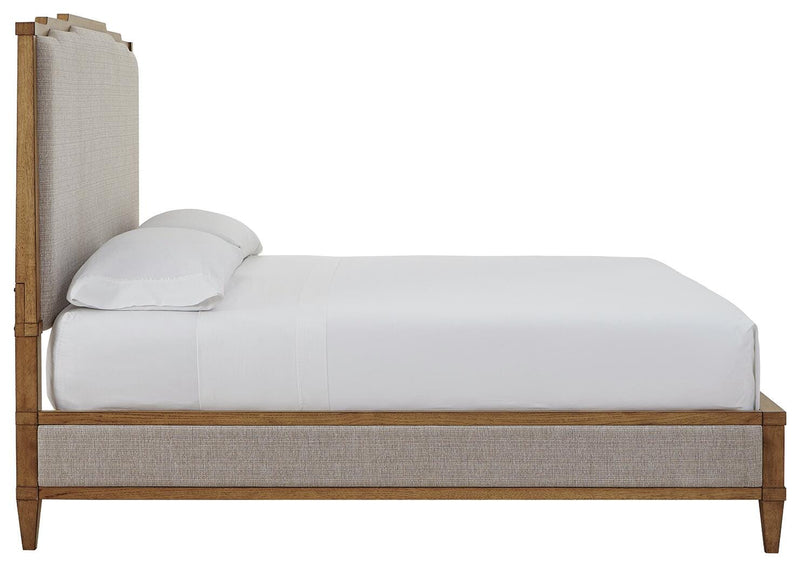 Ashley Furniture Sharlance bedroom set with a modern bed frame and matching nightstands, shown in a stylish bedroom setup.