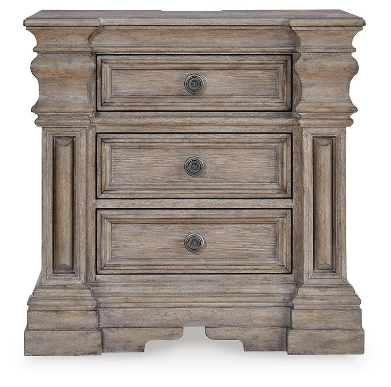 Ashley Furniture Blairhurst nightstand with a dark wood finish and sleek modern design, featuring two drawers and a flat top surface.