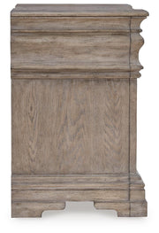 Ashley Furniture Blairhurst nightstand with a dark wood finish and modern design, featuring a single drawer and open shelf.