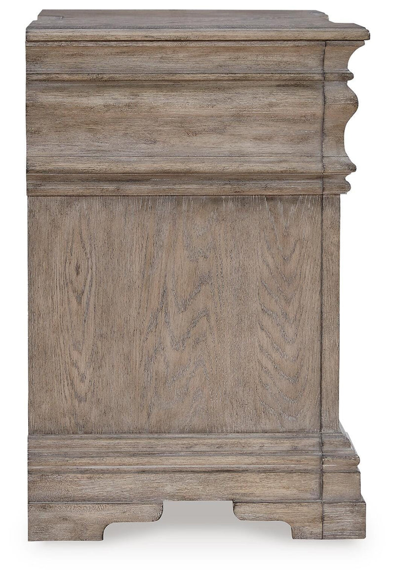 Ashley Furniture Blairhurst nightstand with a dark wood finish and modern design, featuring a single drawer and open shelf.