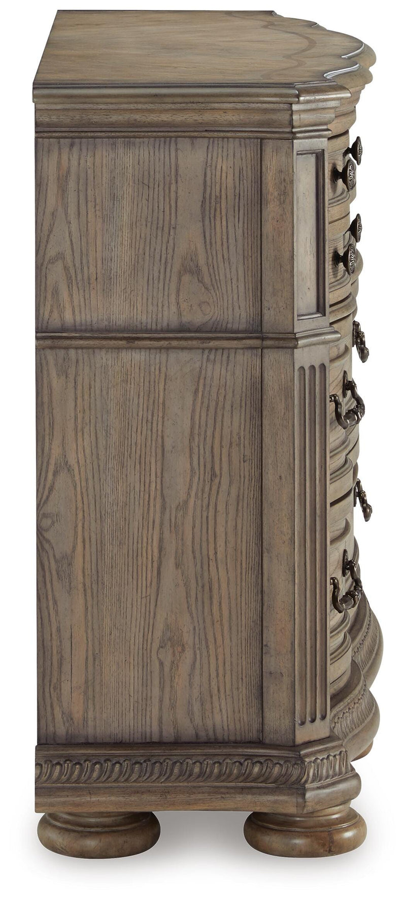 Ashley Furniture Ardenfield Dresser with multiple drawers, dark wood finish, and sleek modern design.