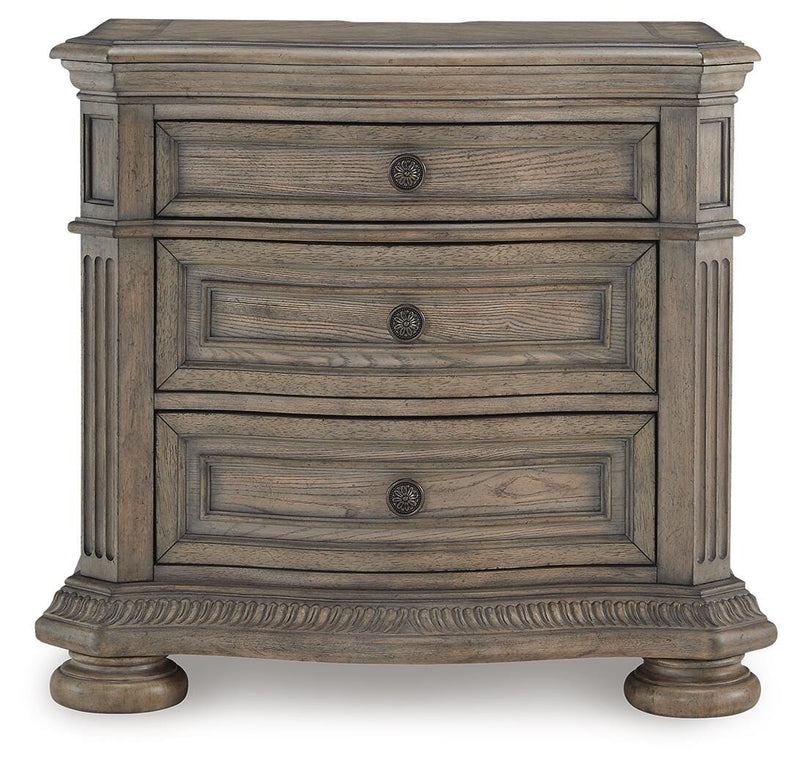 Ashley Furniture Ardenfield Nightstand with a dark wood finish and sleek drawer handle design.