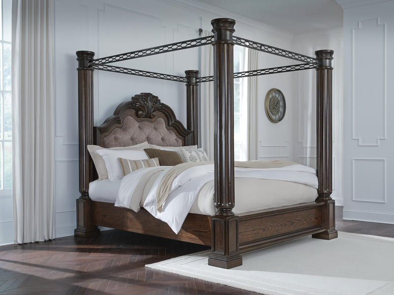Maylee Bed by Ashley Furniture, stylish bedroom bed with a modern frame and upholstered headboard, shown in a cozy bedroom setting.