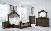 Ashley Furniture Maylee bedroom set, featuring a bed frame, nightstands, and dresser with a modern design and neutral finish.